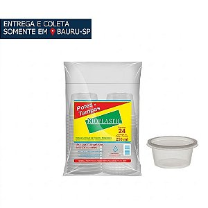 Pote Redondo 250ml c/ tampa c/24 unidades Rioplastic