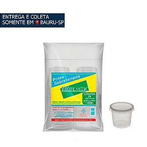 Pote Redondo 140ml c/ tampa c/24 unidades Rioplastic