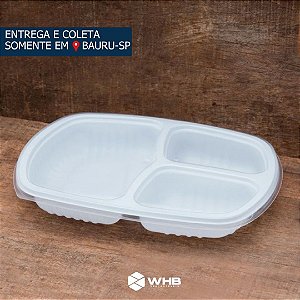 Embalagem Plástica com 3 Divisórias 850ml G331