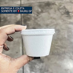 Pote em Isopor com tampa 120ml c/100 unidades
