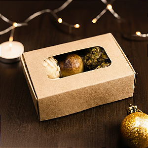 Caixa 6 doces com visor e tampa c/10 unidades