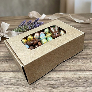 Caixa 6 doces com visor e tampa acoplada c/10 unidades