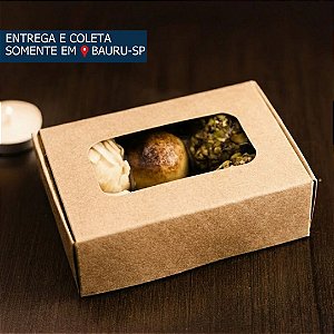 Caixa 6 doces com visor e tampa acoplada c/10 unidades