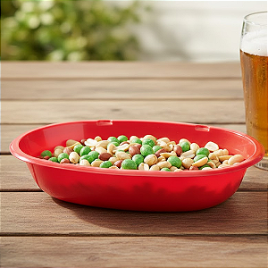 Bandeja Plástica Oval Vermelha c/20 unidades