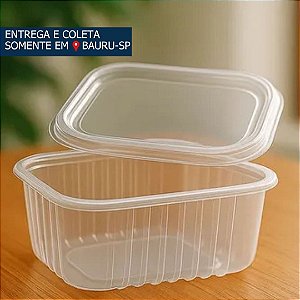 Pote Retangular 150ml com Tampa c/20 unidades PRAFESTA