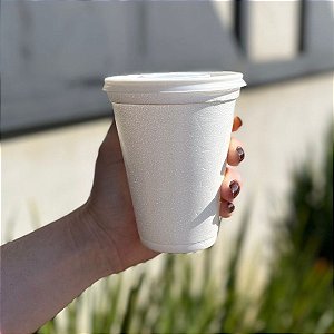 Copo Isopor 296ml com tampa plástica c/100 unidades