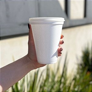 Copo Isopor 414ml com tampa plástica c/100 unidades