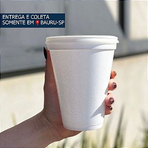 Copo Isopor 414ml com tampa plástica c/100 unidades