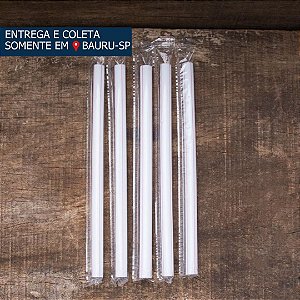 Canudo Plástico Biodegradavel em sachê Jumbo 10mm c/50 unidades
