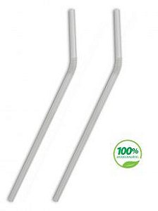 Canudo Plástico Biodegradável em sachê Flexível 5mm c/100 unidades