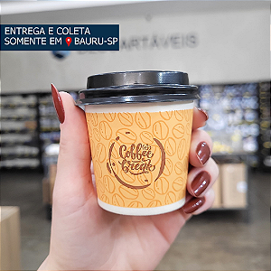 Copo Papel com tampa 120ml c/50 unidades