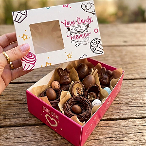 Caixa 6 doces com visor c/10 unidades - LOVE CANDY