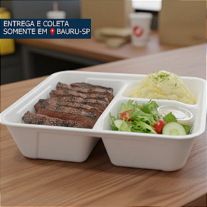 Embalagem Isopor Retangular com 3 divisórias HF90/3F - c/100 unidades