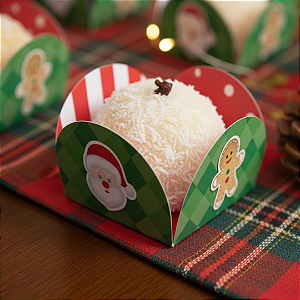 Caixeta para Doces 35mm Natal c/50 unidades