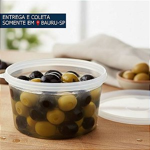 Pote Redondo Plástico 1000ml c/tampa lacre c/10 unidades