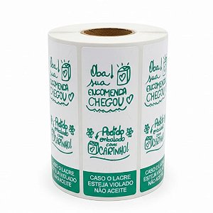 Lacre de Segurança Verde c/500 etiquetas