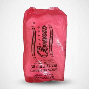 Sacola Plástica Branca 38x48 c/1000 unidades