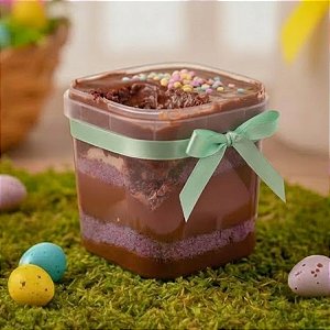 Pote Quadrado 220ml c/tampa e lacre c/10 unidades