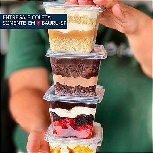 Pote Quadrado Plástico 250ml c/20 unidades
