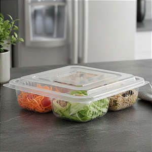 Embalagem Plástica com 3 Divisórias 810ml G323