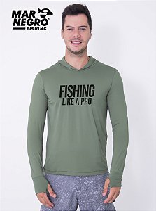 CAMISETA POLIAMIDA MAR NEGRO COM CAPUZ - VERDE MUSGO