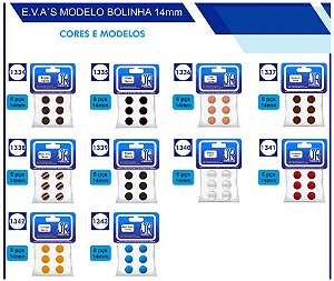 Eva 14mm Formato Bolinha Várias Cores Jr Pesca