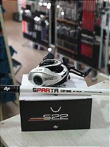 Kit Vara e Carretilha Para Pesqueiro - Vara Sparta 2,40m Branca + S22 Drag 7kg