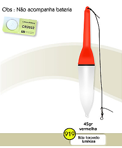 Boia Torpedo Luminosa Vermelha 45g Barão 919