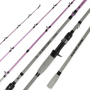 Vara Albacora Pink p/ Carretilha 2 Partes Carbono 50 lbs Albatroz - 2,10m e 2,40m