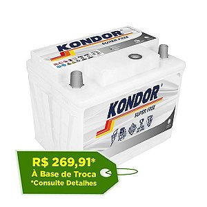 Bateria de Carro Kondor Super Free 60Ah ( Cx. Alta ) - SF22AD