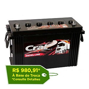 Bateria Cral Prata 140Ah – CP140RE ( Toyota Bandeirante ) – Baixa Manutenção ( Requer Água )