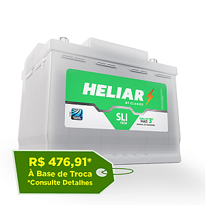 Bateria Heliar 60Ah Super Free – HE60HD ( Cx. Alta ) – 24 Meses Garantia