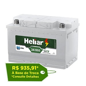 Bateria Heliar Super Free 75Ah – H75PD ( Cx. Alta ) – 24 Meses de Garantia