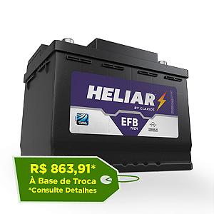 Bateria Heliar EFB 72Ah - HEFB72PD - Para Carro C/ Start-Stop