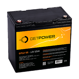 Bateria Estacionária VRLA ( AGM ) GetPower 12V – 55Ah – GP12-55