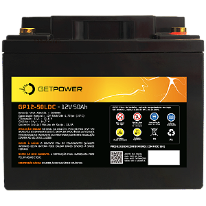 Bateria Estacionária VRLA ( AGM/ GEL ) GetPower 12V – 50Ah – GP12-50LDC ( Deep Cycle )