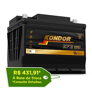 Bateria Kondor EFB 60Ah - EFB22AD - Para Carro C/ Start-Stop