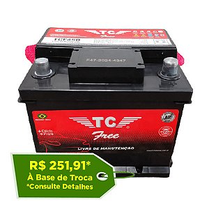 Bateria TC Free 45Ah - TCF45D / TCF45E - Selada
