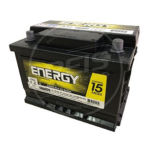 Bateria Energy 60Ah - EN60DD - Fabricação Heliar - 15 Meses de Garantia
