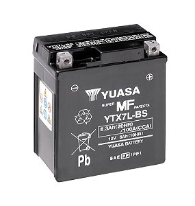Bateria de Moto Yuasa 6,3Ah - Ytx7L-Bs