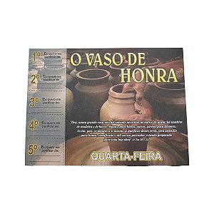 Cartela Vaso de Honra 5 Quartas-Feiras