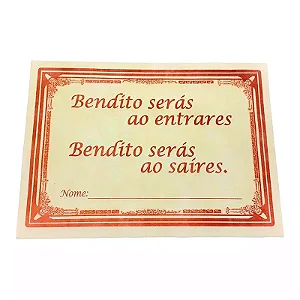 Tapete de Oração em TNT Bendito Serás ao Entrares