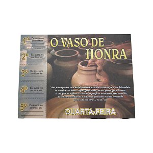 Cartela Vaso de Honra para Campanha de 5 Quartas-Feiras