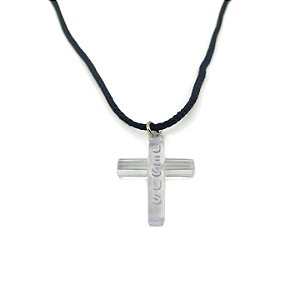 Pingente de Cruz Transparente com Cordão para Evangelismo e Lembrancinhas