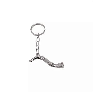Chaveiro Shofar em Metal Cromado – Símbolo Bíblico de Convocação e Fé