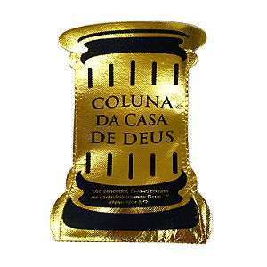 Saquitel Coluna da Casa de Deus Laminado Dourado – Apocalipse 3:12