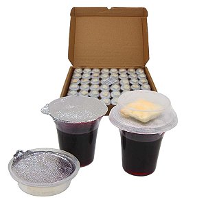 Kit Santa Ceia com 48 Cálices Lacrados – Suco Aurora + Pão Ázimo | Duplo Lacre para Mais Segurança