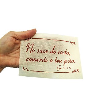 Lenço em TNT "No Suor do Rosto Comerás o Teu Pão" – Material para Campanhas e Evangelização