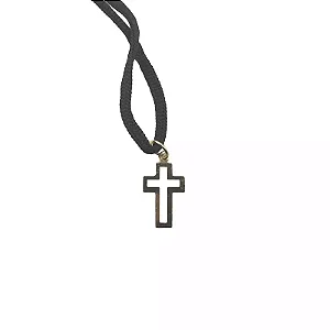 Pingente Cruz Vazada com Cordão – Colar Cristão Dourado para Campanhas e Evangelização