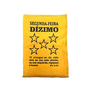 Saquitel de Veludo Segunda-Feira do Dízimo – Provérbios 3:16 para Campanhas Evangélicas